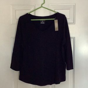 Chico’s Size 2 Ultimate Tee, 3/4 Sleeve, Black